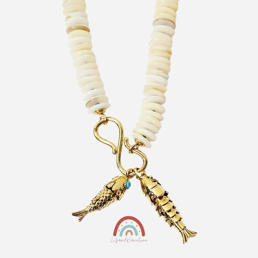 New! Madewell Beaded Fish Statement Necklace - Picture 4 of 7